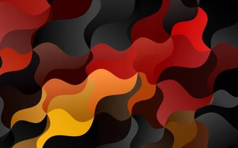 Light Orange vector pattern with lines, ovals. 스톡 일러스트