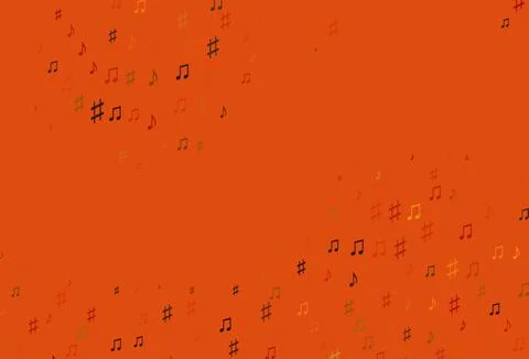 Light Orange vector pattern with music elements. Stock Illustration