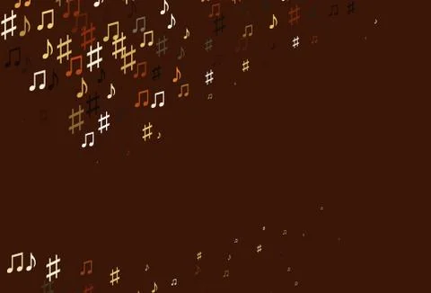 Light Orange vector pattern with music elements. Illustrazione stock