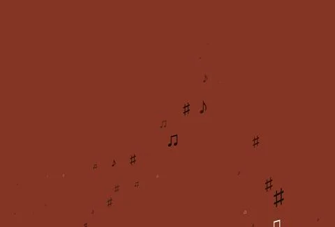 Light Orange vector pattern with music elements. Stock Illustration