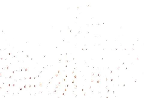 Light Orange vector pattern with music elements. Stock Illustration