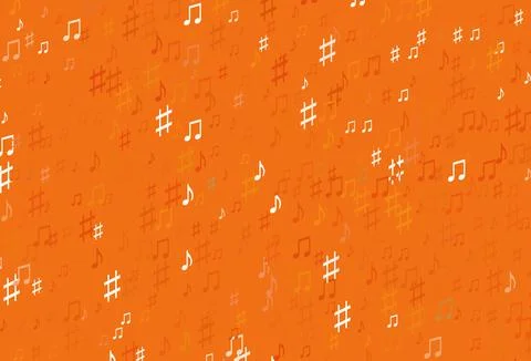 Light Orange vector pattern with music elements. 스톡 일러스트