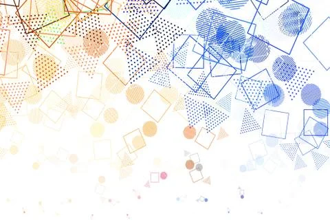 Light Orange vector pattern with polygonal style with circles. Stock Illustration