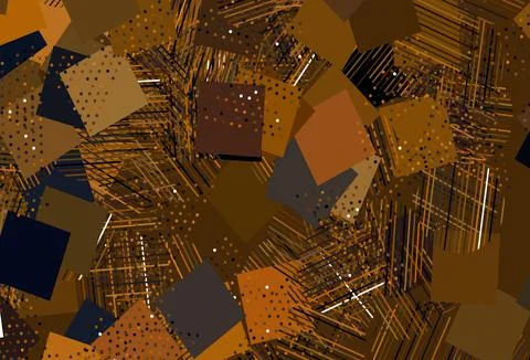 Light Orange vector template with crystals, circles, squares. Stock Illustration