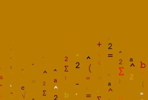 Light Orange vector template with math simbols. Stockillustratie