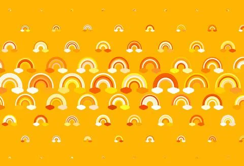 Light Orange vector template with rainbow signs. Illustrazione stock