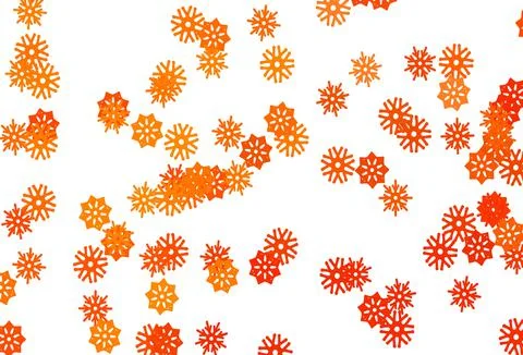 Light Orange vector texture with colored snowflakes. Illustrazione stock