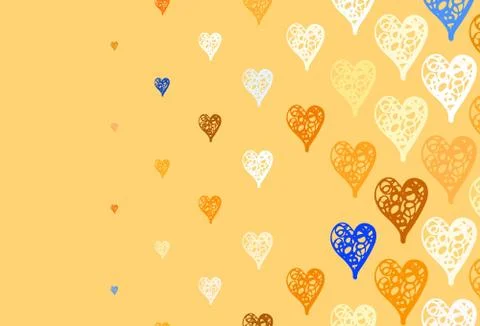 Light Orange vector texture with lovely hearts. Stock Illustration