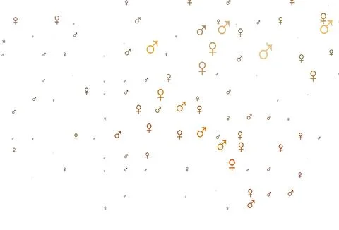 Light orange vector texture with male, female icons. Stock Illustration