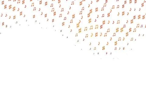 Light Orange vector texture with musical notes. Illustrazione stock