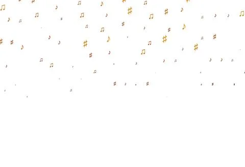 Light Orange vector texture with musical notes. Illustrazione stock