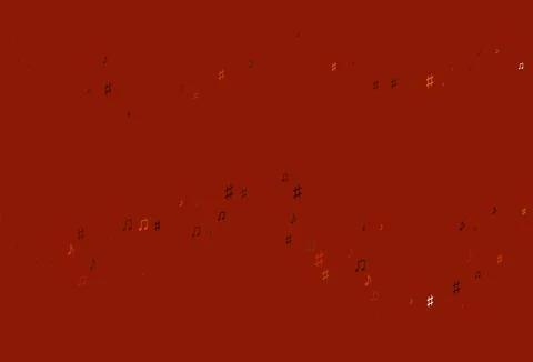 Light Orange vector texture with musical notes. Stock Illustration