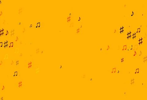Light Orange vector texture with musical notes. Illustrazione stock