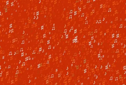 Light Orange vector texture with musical notes. Stock Illustration