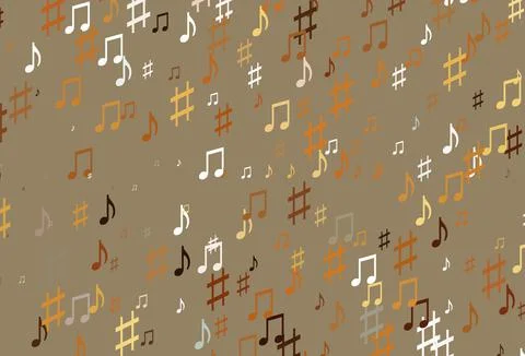 Light Orange vector texture with musical notes. 스톡 일러스트