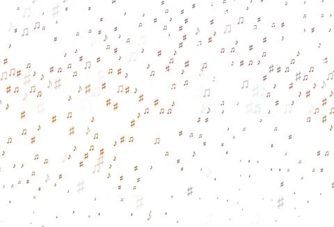 Light Orange vector texture with musical notes. Stock Illustration