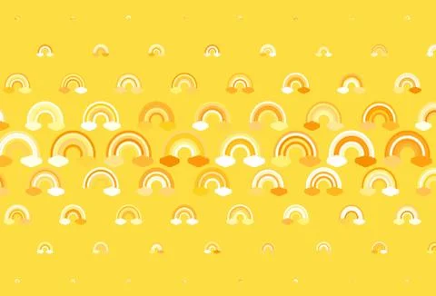 Light Orange vector texture with rainbows, clouds. 스톡 일러스트