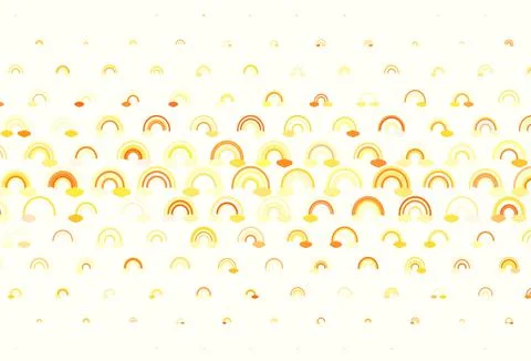 Light Orange vector texture with rainbows, clouds. Stock Illustration