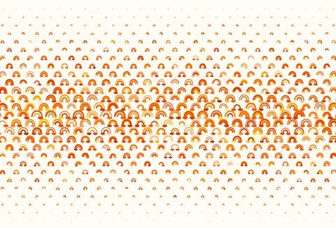 Light Orange vector texture with rainbows, clouds. Illustrazione stock