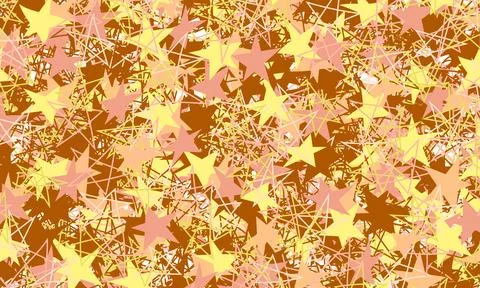 Light orange, yellow vector backdrop with stars. Stock Illustration