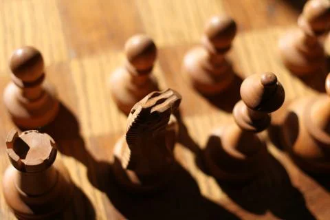 Light Over Chess Pieces Stock Photos