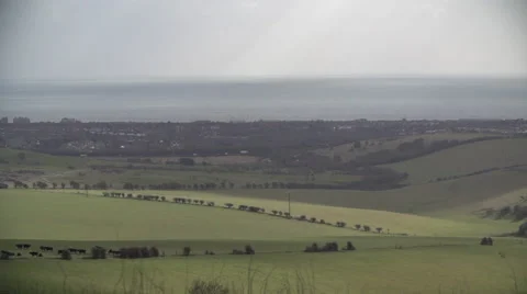 Light over South Downs by the Sea Brighton Video stock 47761634
