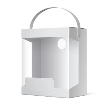 Light Package Box with a handle and a transparent window. 스톡 일러스트