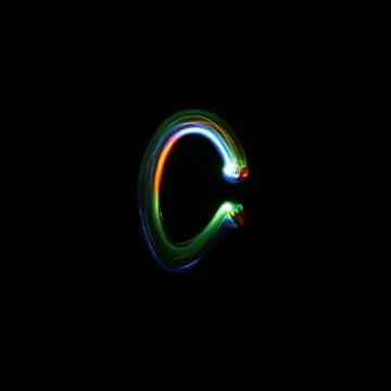 Light Painted Letter C Stock Illustration