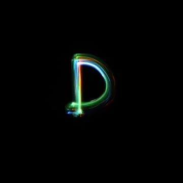 Light Painted Letter D Stock Illustration