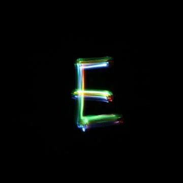Light Painted Letter E Stock Illustration