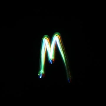 Light Painted Letter M Stock Illustration