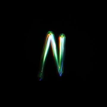 Light Painted Letter N Stock Illustration