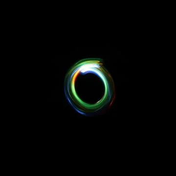 Light Painted Letter O lowercase Stock Illustration