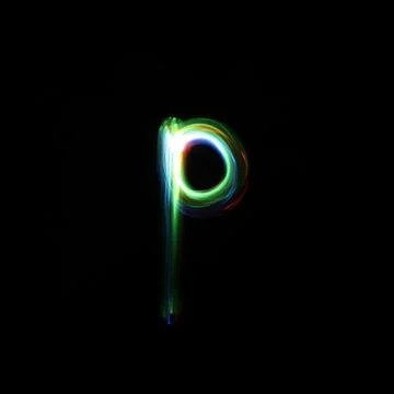 Light Painted Letter P lowercase Stock Illustration