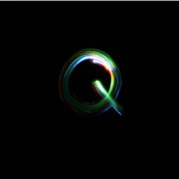 Light Painted Letter Q Stock Illustration