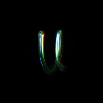 Light Painted Letter U lowercase Stock Illustration