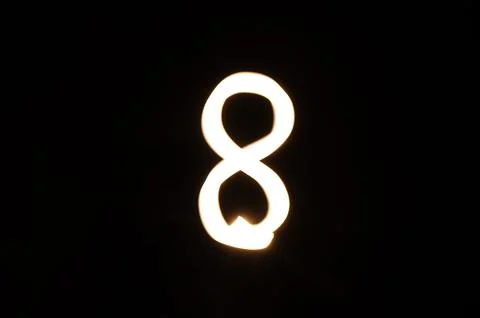 Light Painted Number 8. Infinity Symbol of Prosperity and Success Stock Illustration