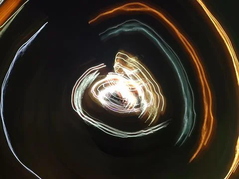 Light painting different colors pyrotechnic display at night. Stock Photos