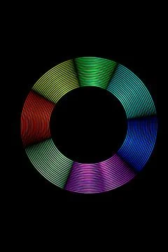 Light Painting Multicolor Light Ring Stock Photos