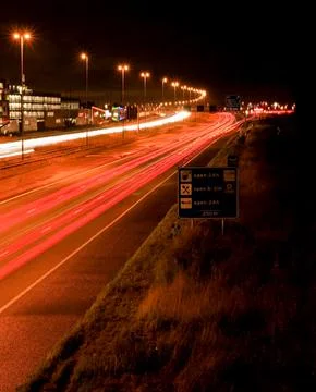 Light painting using the highway Stock Photos