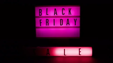 Light panel with different colors for Black Friday Sales Video stock 254553824