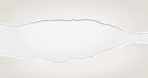 Light paper with torn edges and soft shadow are on grey squared background for Stock Illustration