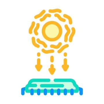 Light particles interacting chip color icon vector illustration 스톡 일러스트