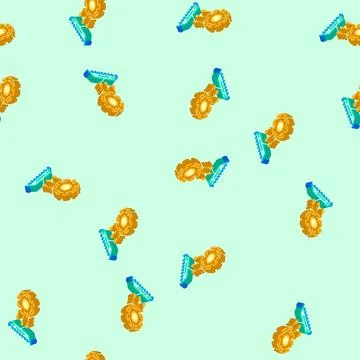 Light particles interacting chip isometric icon seamless pattern イラスト素材