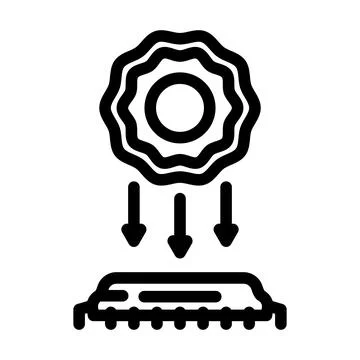 Light particles interacting chip line icon vector illustration 스톡 일러스트