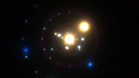 Light particles move in space with stars and celestial Vídeos de archivo 338300565