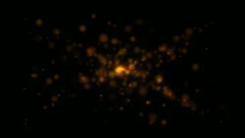 Light particles move through dark space in a glowing pattern Illustrazione stock