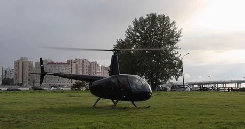 Light passenger helicopter Stock-Footage 129910292