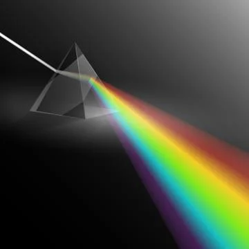 Light Passing Through a Triangular Prism. Physics Illustration Template Stock Illustration