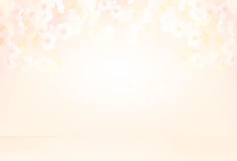 Light pastel beige background with subtle soft-focus flowers along the top .. Stock-Fotos